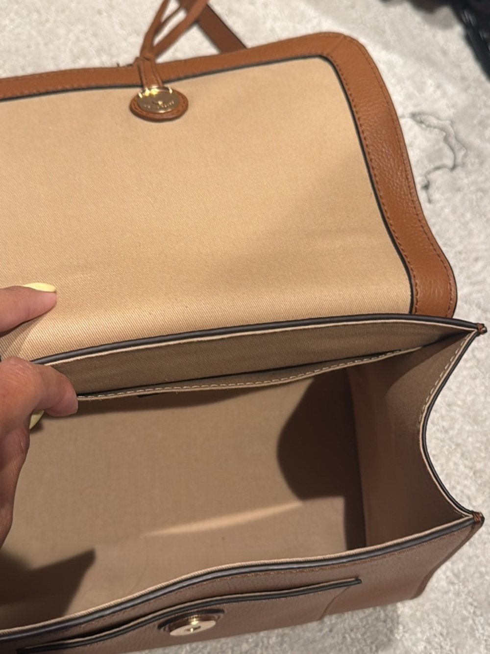 See by Chloe Tan Leather and Suede Top-Handle Satchel - Picture 6 of 7